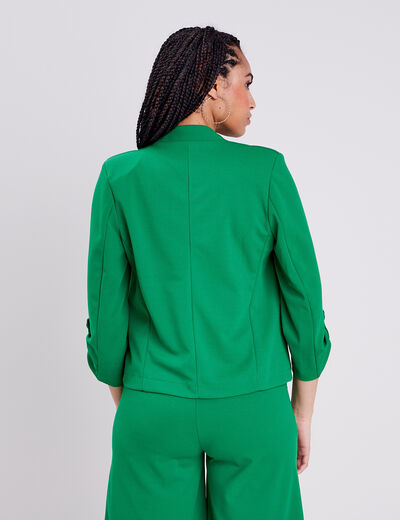 Veste droite fluide vert femme