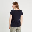T-shirt manches courtes bleu marine femme