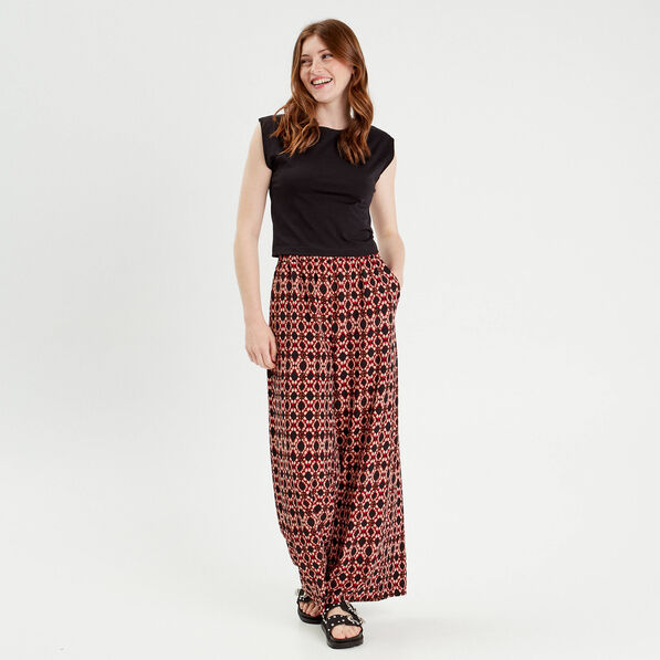 pantalon large fluide rouge femme Pantalon large fluide rouge femme