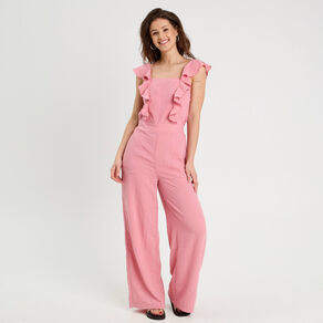 Combinaison pantalon volants vieux rose femme