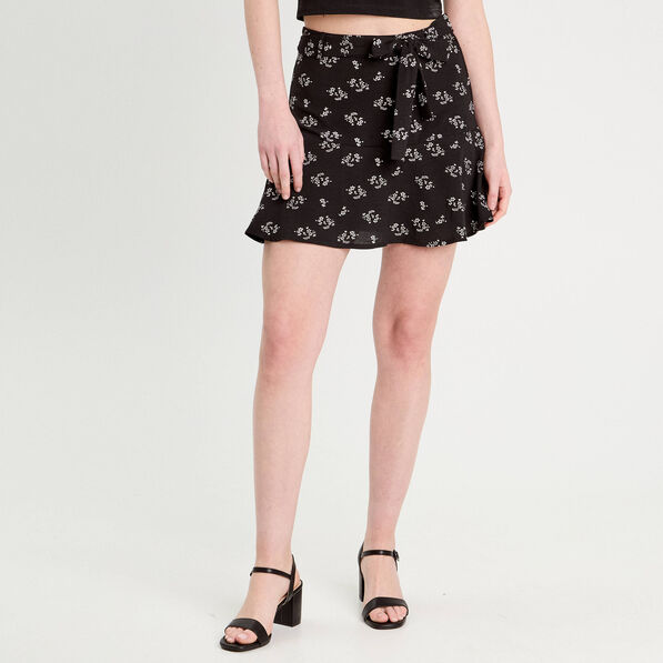 Jupe-short évasée noir femme