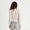 Blouse dentelle paillettes ecru femme
