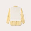 Pull chemise 2-en-1 jaune clair femme