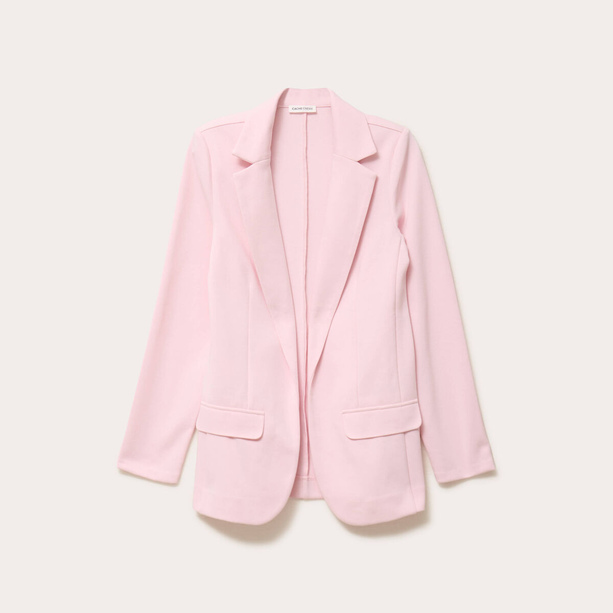 Veste blazer cintr&eacute;e rose clair femme
