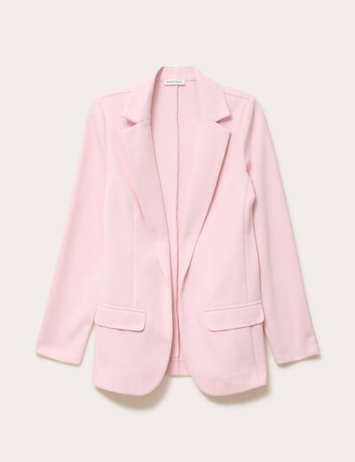 Veste blazer cintr&eacute;e rose clair femme