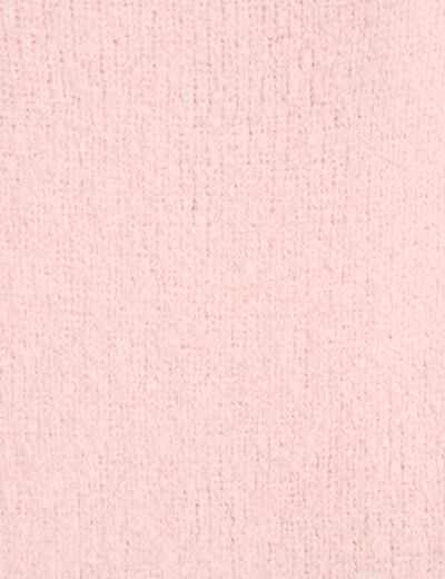 Pull manches courtes rose clair femme