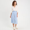 Jupe longue évasée ecru femme