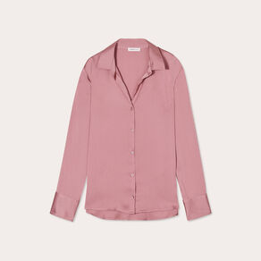 chemise manches longues satin vieux rose femme Chemise manches longues satin vieux rose femme