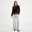 Pull d&eacute;tails de dentelle noir femme