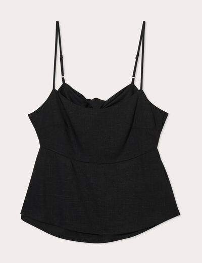 Blouse bretelles fines noir femme