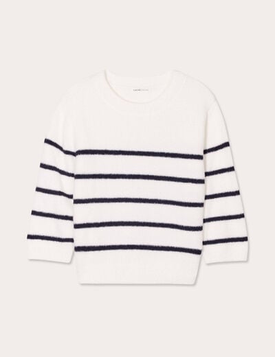 Pull manches 3/4 bleu marine femme
