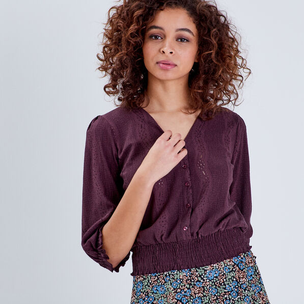 blouse sophie manches 34 marron femme Blouse Sophie - manches 3/4 marron femme
