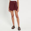 Jupe-short évasée prune femme
