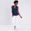 Blouse sans manches bleu marine femme