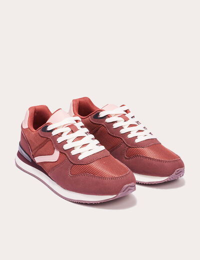 Sneakers plates rouge foncé femme