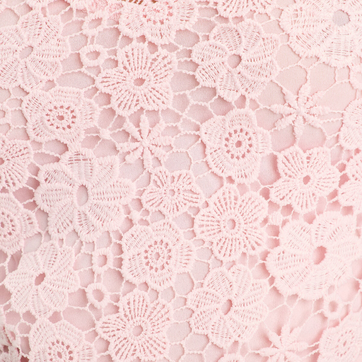 Débardeur cropped dentelle rose clair femme