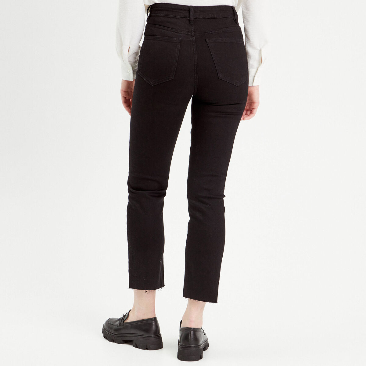 Jeans flare 7/8ème denim noir femme
