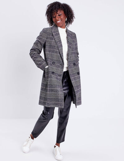 Pull boutonné avec torsades ecru femme