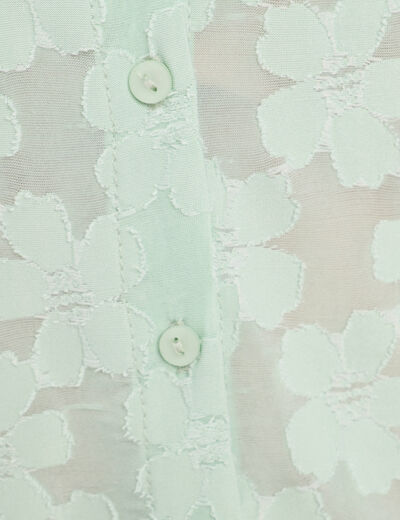 Chemise manches courtes vert clair femme