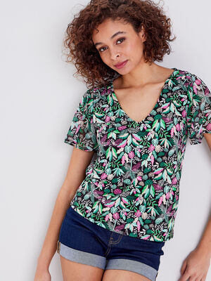 t shirt manches courtes noir femme