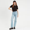 Jeans droit taille haute denim double stone femme
