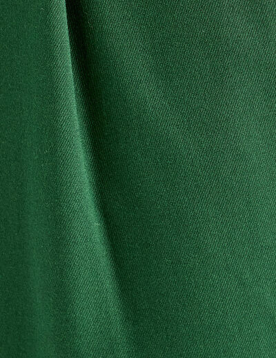 Pantalon large avec pinces vert foncé femme