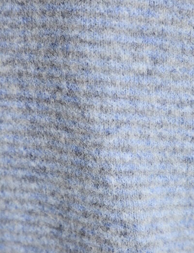 Pull ample col rond manches longues gris femme