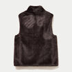 Veste sans manches fermeture zipp&eacute;e marron fonc&eacute; femme