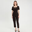 Combinaison pantalon 7/8&egrave;me noir femme