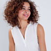 Blouse sans manches blanc femme