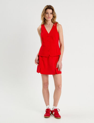 Veston sans manches rouge femme