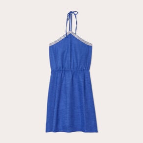 robe evasee bretelles nouees bleu electrique femme Robe évasée bretelles nouées bleu electrique femme