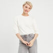 Pull manches 3/4 ecru femme