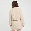 Veste boutonnée contenant du lin beige femme