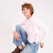 T-shirt pull sans manches 2-en-1 rose clair femme