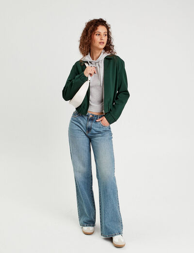 Sweat à capuche gris clair femme