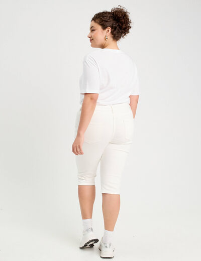 Pantalon capri ecru femme