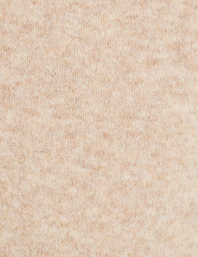 Pull avec col roulé beige femme