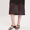 Robe longue droite ajourée noir femme
