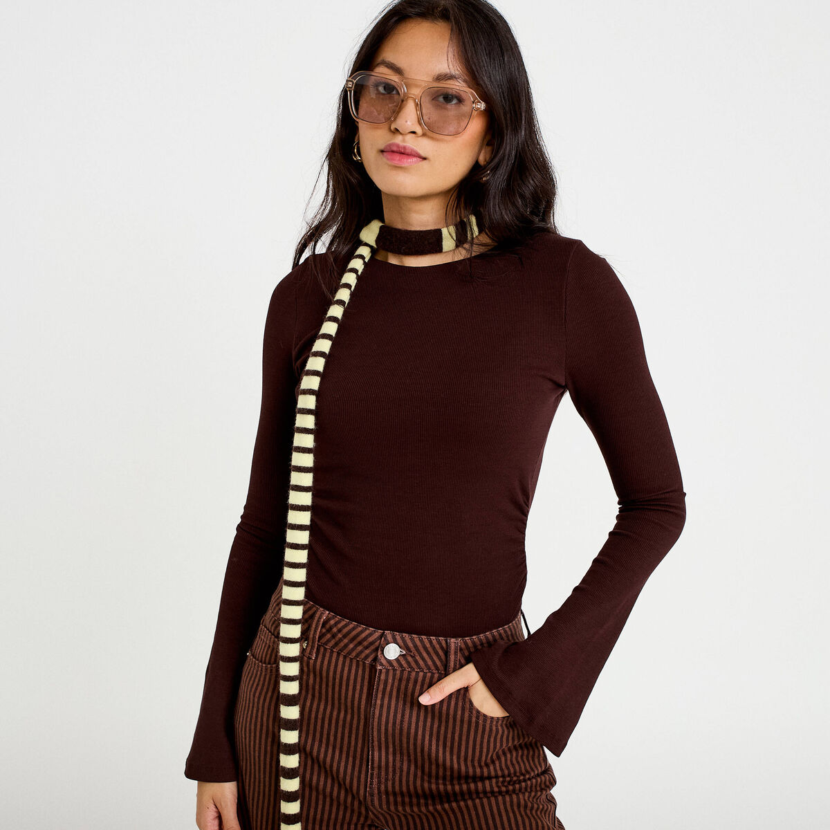 &Eacute;charpe jaune clair femme