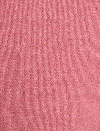 Pull avec col roul&eacute; rose femme