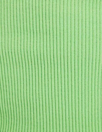 Débardeur côtelé ajusté vert femme