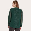 Blouse manches longues vert foncé femme