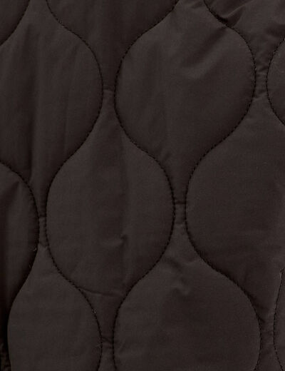 Veste matelassée courte noir femme