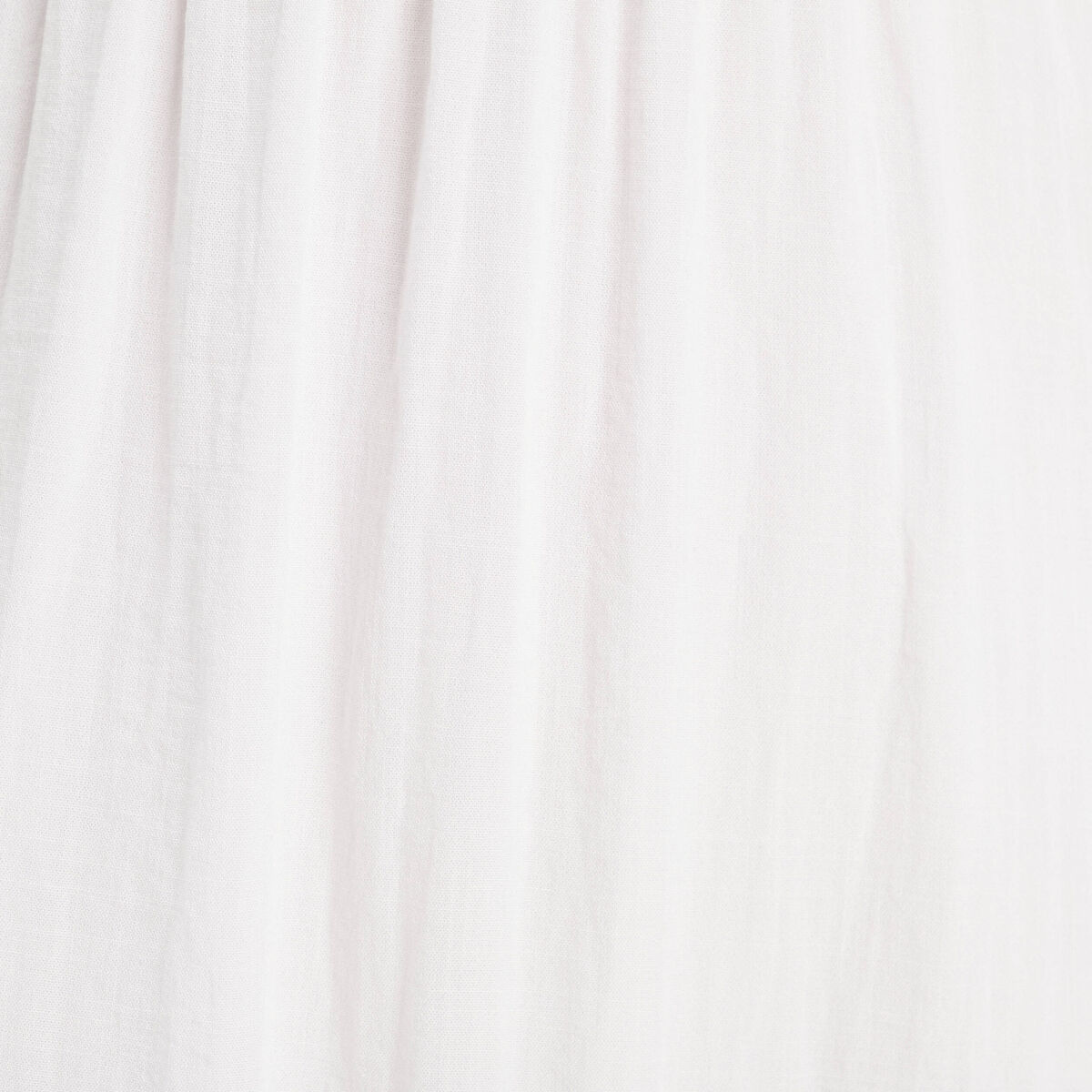 Robe longue évasée smockée blanc femme