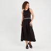 Robe longue effet 2-en-1 noir femme