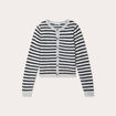 Gilet boutonné col rond gris clair femme