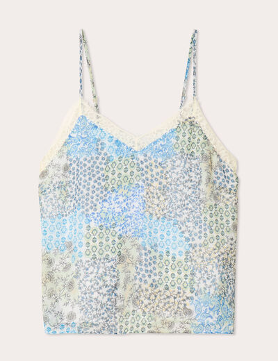 Caraco bretelles fines bleu femme