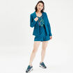 Veste blazer droite bleu canard femme