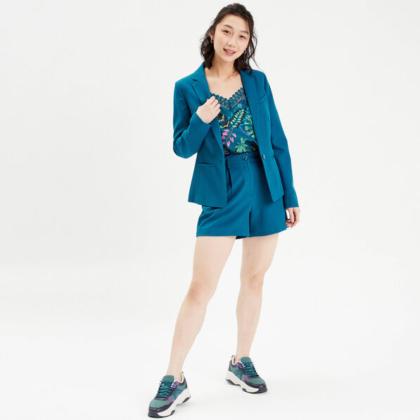 veste blazer droite bleu canard femme Veste blazer droite bleu canard femme